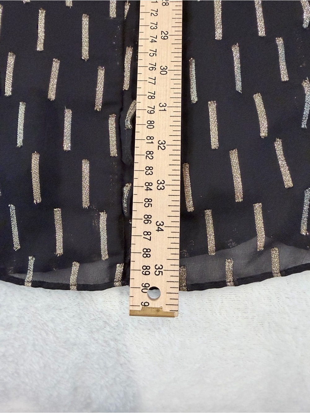 Worthington Black & Gold Metallic Ruffle Shift Dress Size 8 - Picture 8 of 8